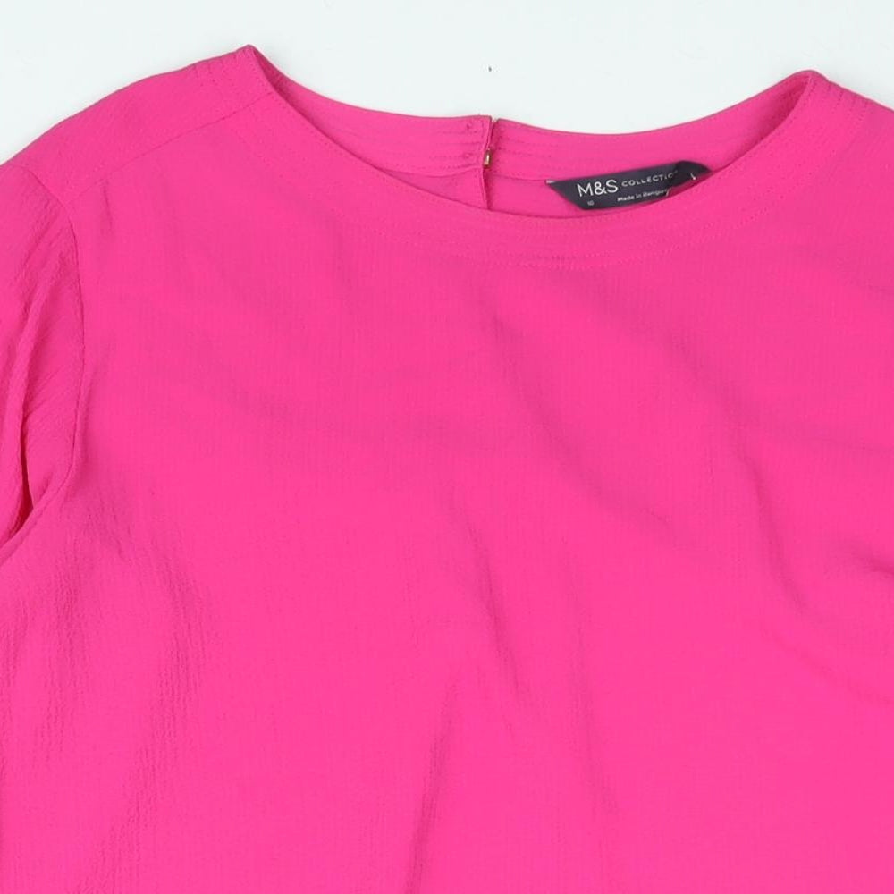 Womens UK Size 10 Marks and Spencer Pink Basic Blouse
