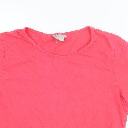 Womens UK Size L Brandtex Pink Basic T-Shirt