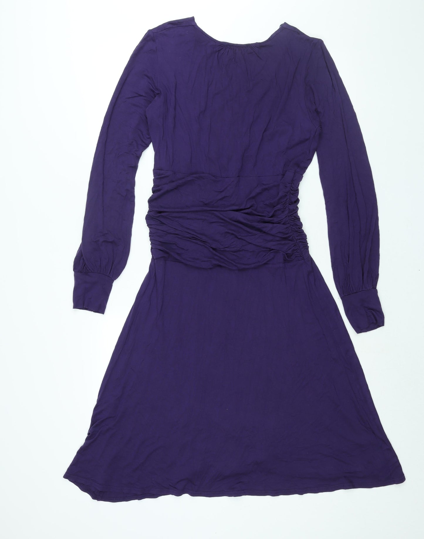 Bravissimo Womens Purple Viscose Shift Size 14 V-Neck Pullover - Rouched