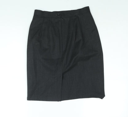 Racing Green Womens Grey Polyester Straight & Pencil Skirt Size 10 Zip