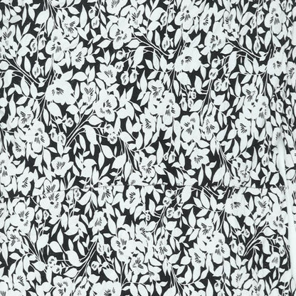 BHS Womens Black Floral Viscose Shift Size 16 V-Neck Pullover - Tie Detail