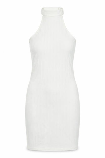 Boohoo Womens White Polyester Bodycon Size 14 Halter Button