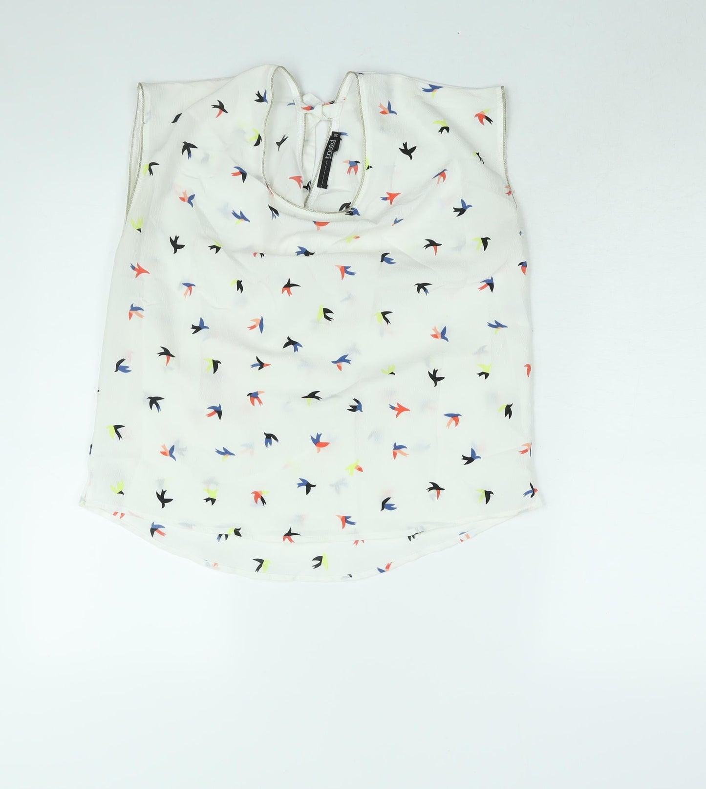 Womens UK Size 8 Trend White Basic Blouse