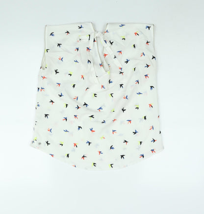 Womens UK Size 8 Trend White Basic Blouse