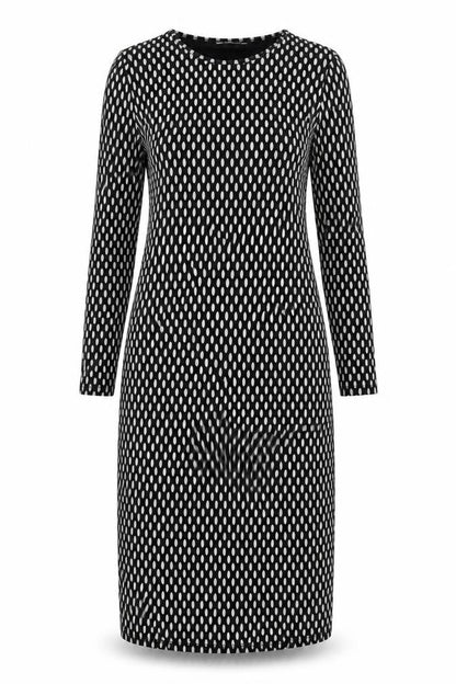 Glamorous Womens Black Plaid Polyester Shift Size 10 Round Neck Pullover