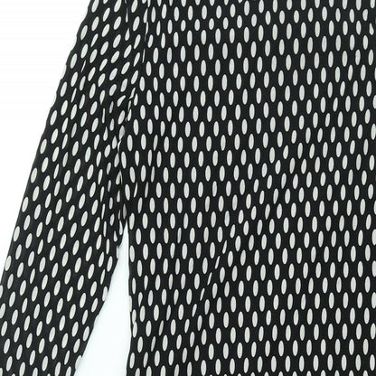 Glamorous Womens Black Plaid Polyester Shift Size 10 Round Neck Pullover