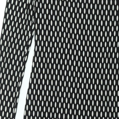 Glamorous Womens Black Plaid Polyester Shift Size 10 Round Neck Pullover