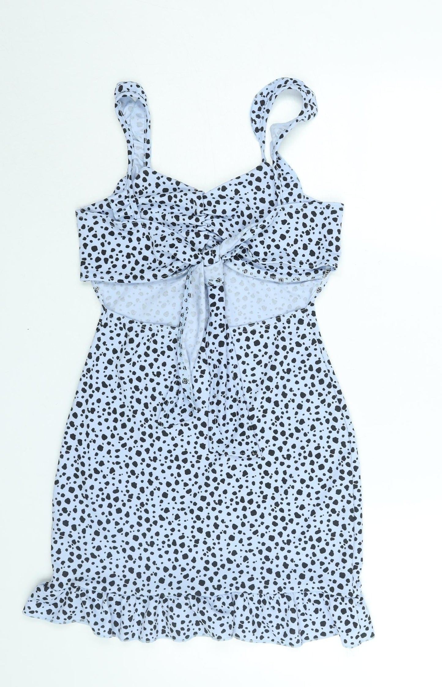 Pink Vanilla Womens Black Geometric Polyester Mini Size 10 Sweetheart Tie - Frill Cut Out