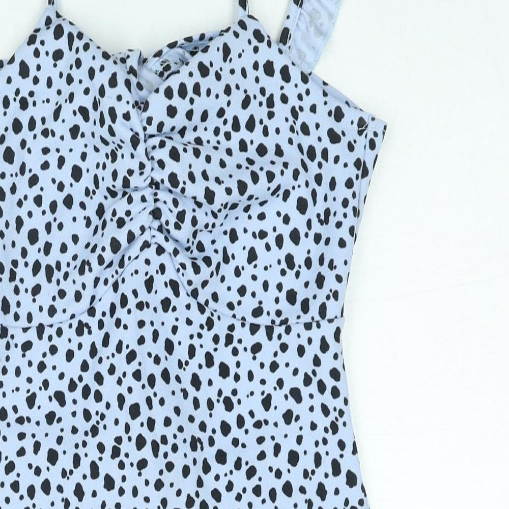 Pink Vanilla Womens Black Geometric Polyester Mini Size 10 Sweetheart Tie - Frill Cut Out