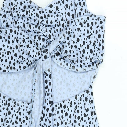 Pink Vanilla Womens Black Geometric Polyester Mini Size 10 Sweetheart Tie - Frill Cut Out