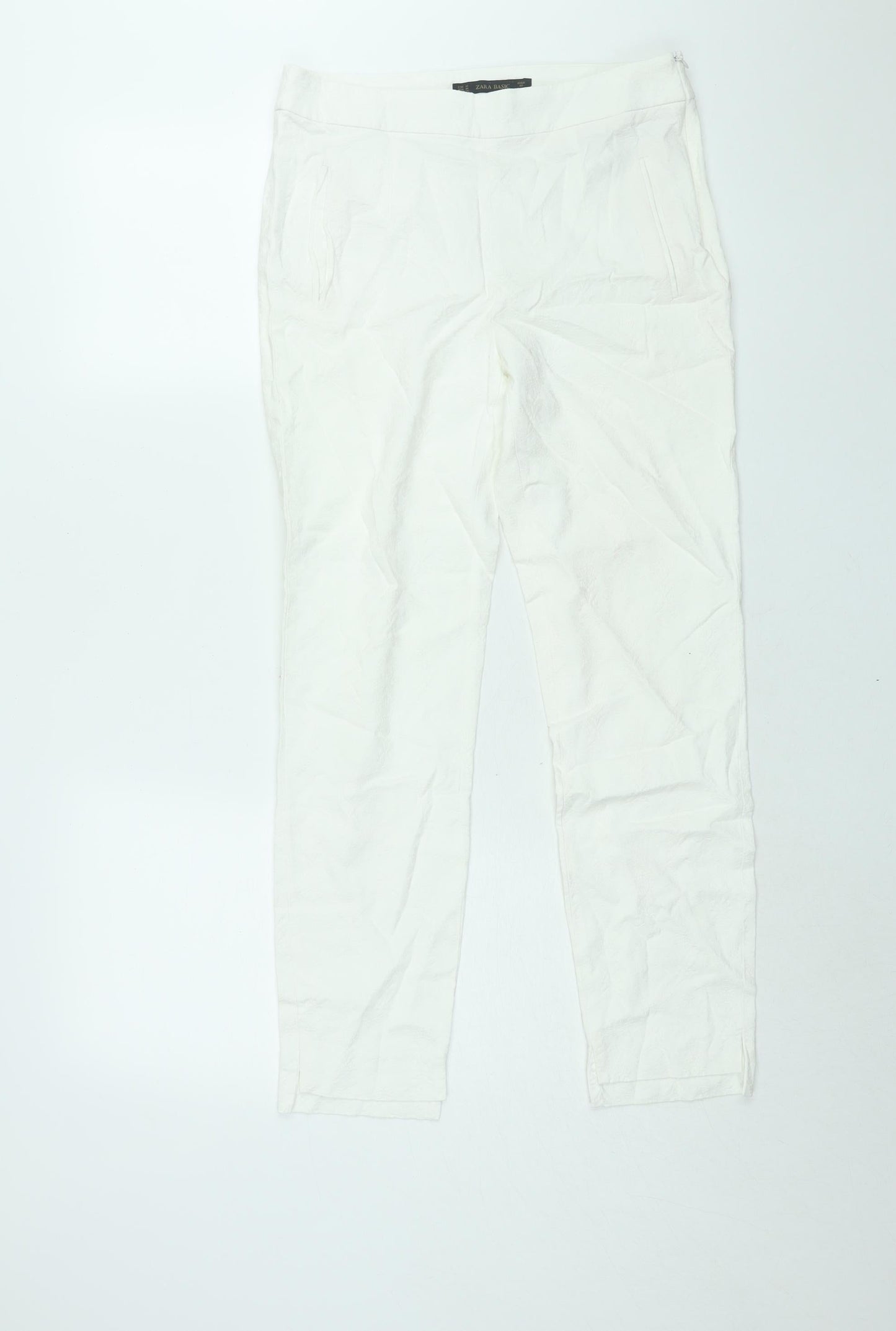 Womens UK Size M Zara Regular Fit  White Trousers
