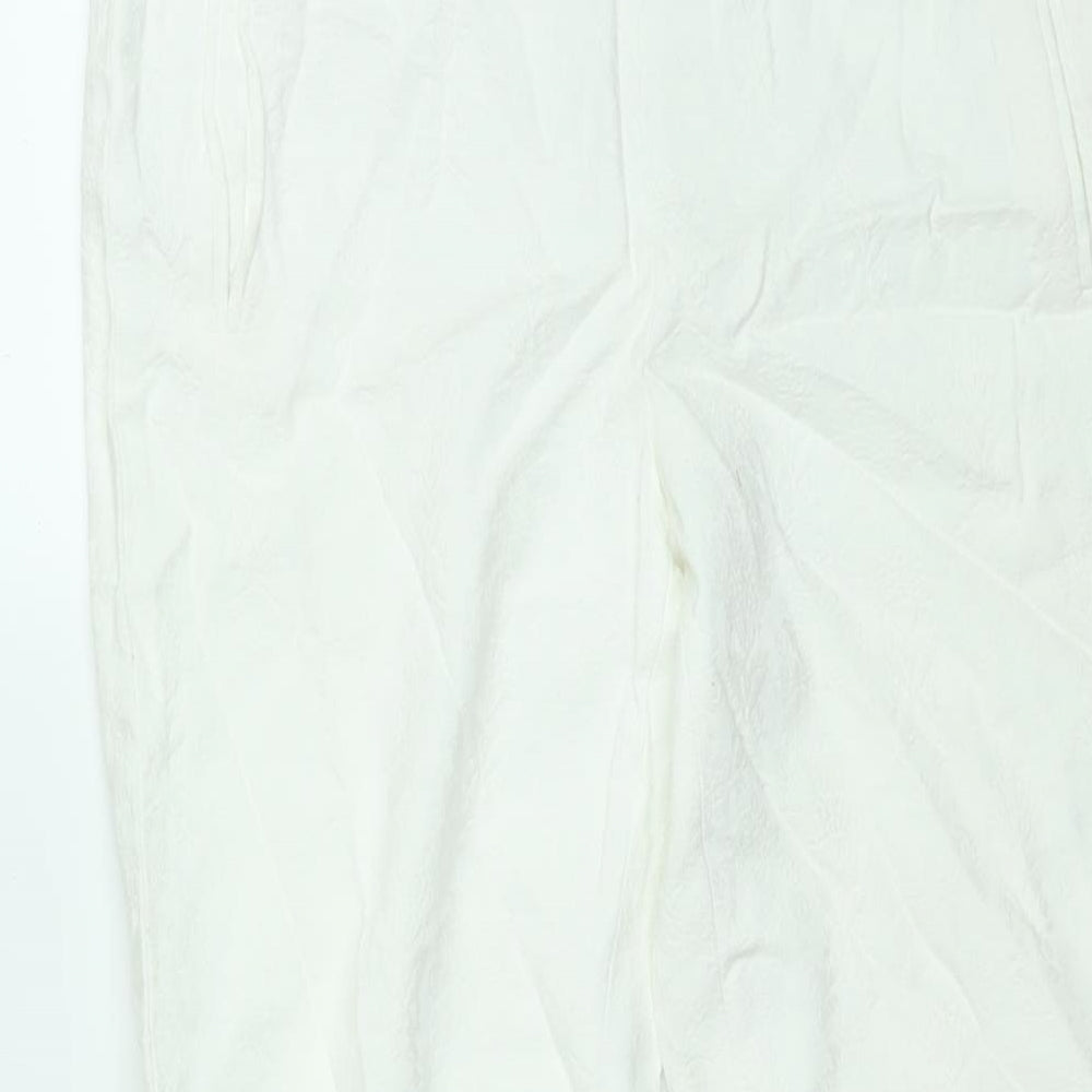Womens UK Size M Zara Regular Fit  White Trousers