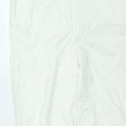 Womens UK Size M Zara Regular Fit  White Trousers