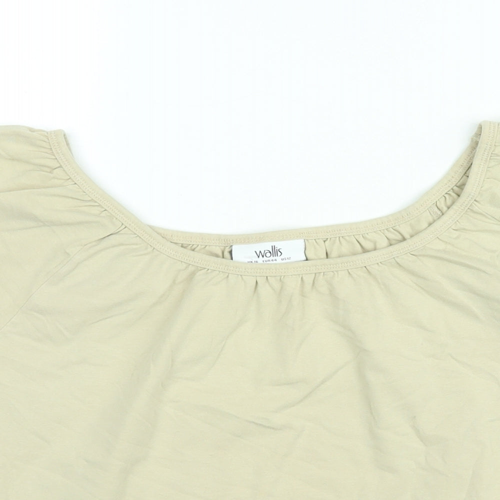 Womens UK Size 16 Wallis Beige Basic Blouse