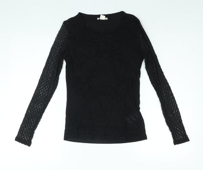 Womens UK Size S H&M Black Basic Blouse