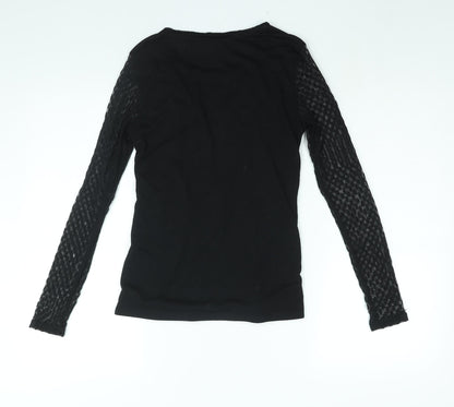 Womens UK Size S H&M Black Basic Blouse