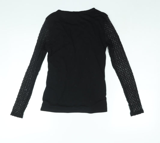 Womens UK Size S H&M Black Basic Blouse