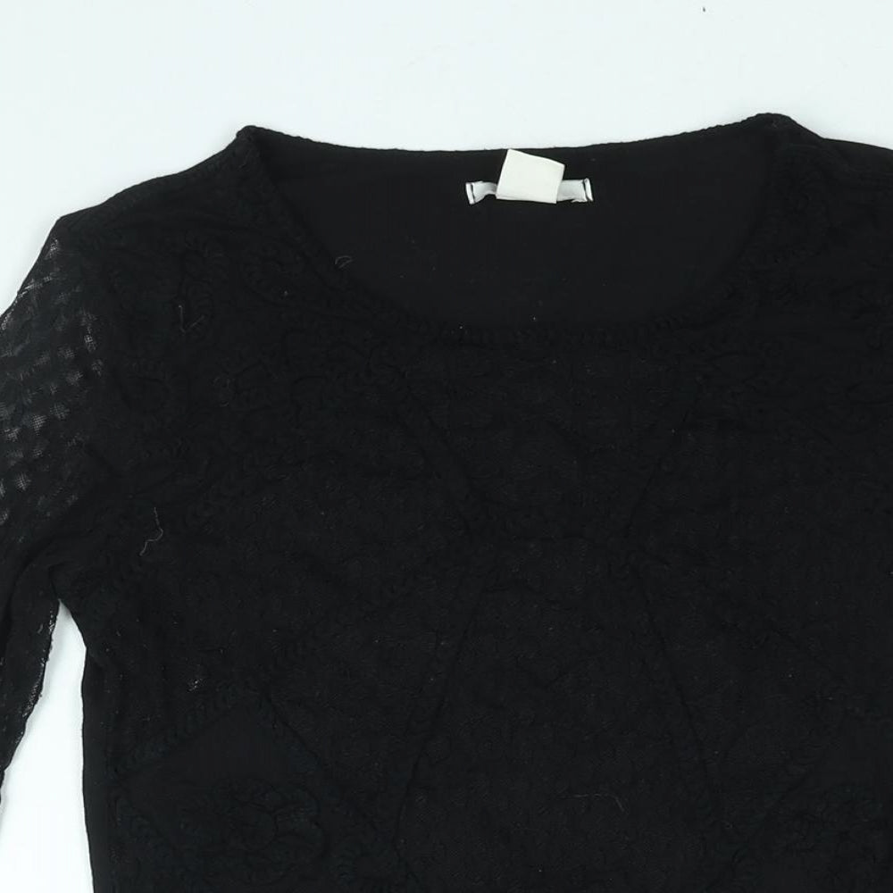 Womens UK Size S H&M Black Basic Blouse