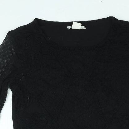 Womens UK Size S H&M Black Basic Blouse