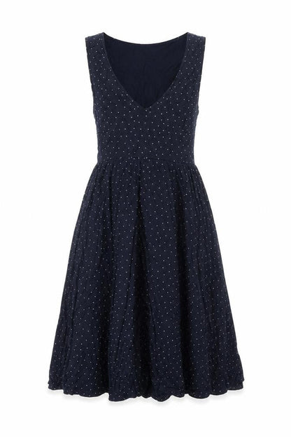 H&M Womens Blue Viscose Fit & Flare Size XS V-Neck Pullover