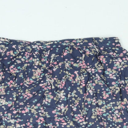 Indigo Womens Blue Floral Viscose A-Line Skirt Size 12