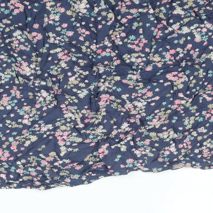 Indigo Womens Blue Floral Viscose A-Line Skirt Size 12