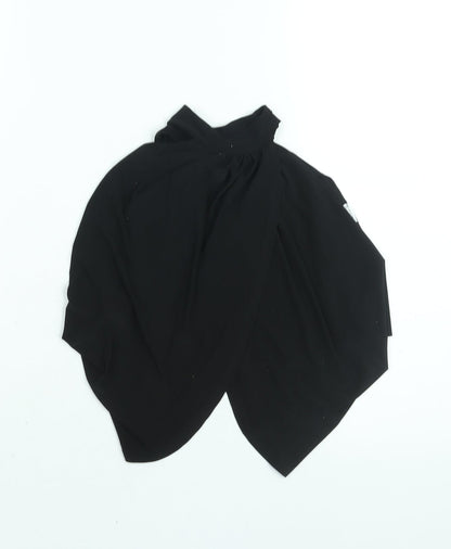 Womens UK Size 4 PRETTYLITTLETHING Black Cropped Blouse