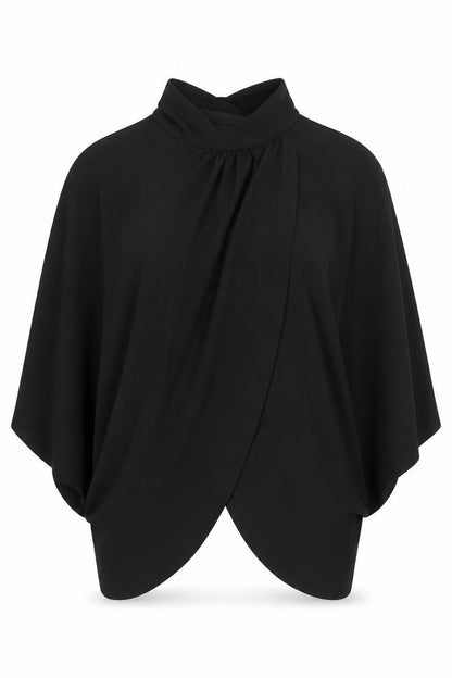 Womens UK Size 4 PRETTYLITTLETHING Black Cropped Blouse