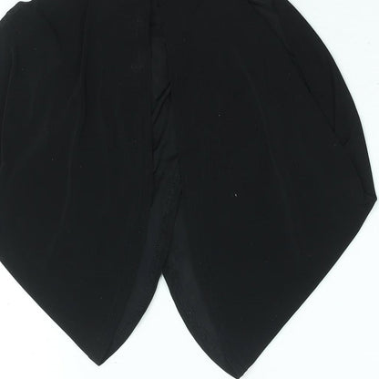 Womens UK Size 4 PRETTYLITTLETHING Black Cropped Blouse