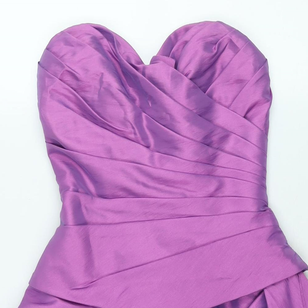 Sacha James Womens Pink Polyester Fit & Flare Size 10 Sweetheart Lace Up - Pleated