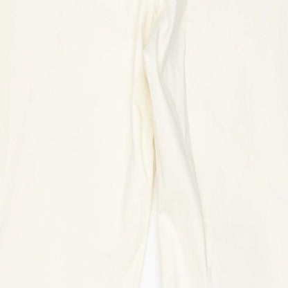 Bershka Womens Ivory Cotton Flared Jeans Size 16 L32 in Regular Zip