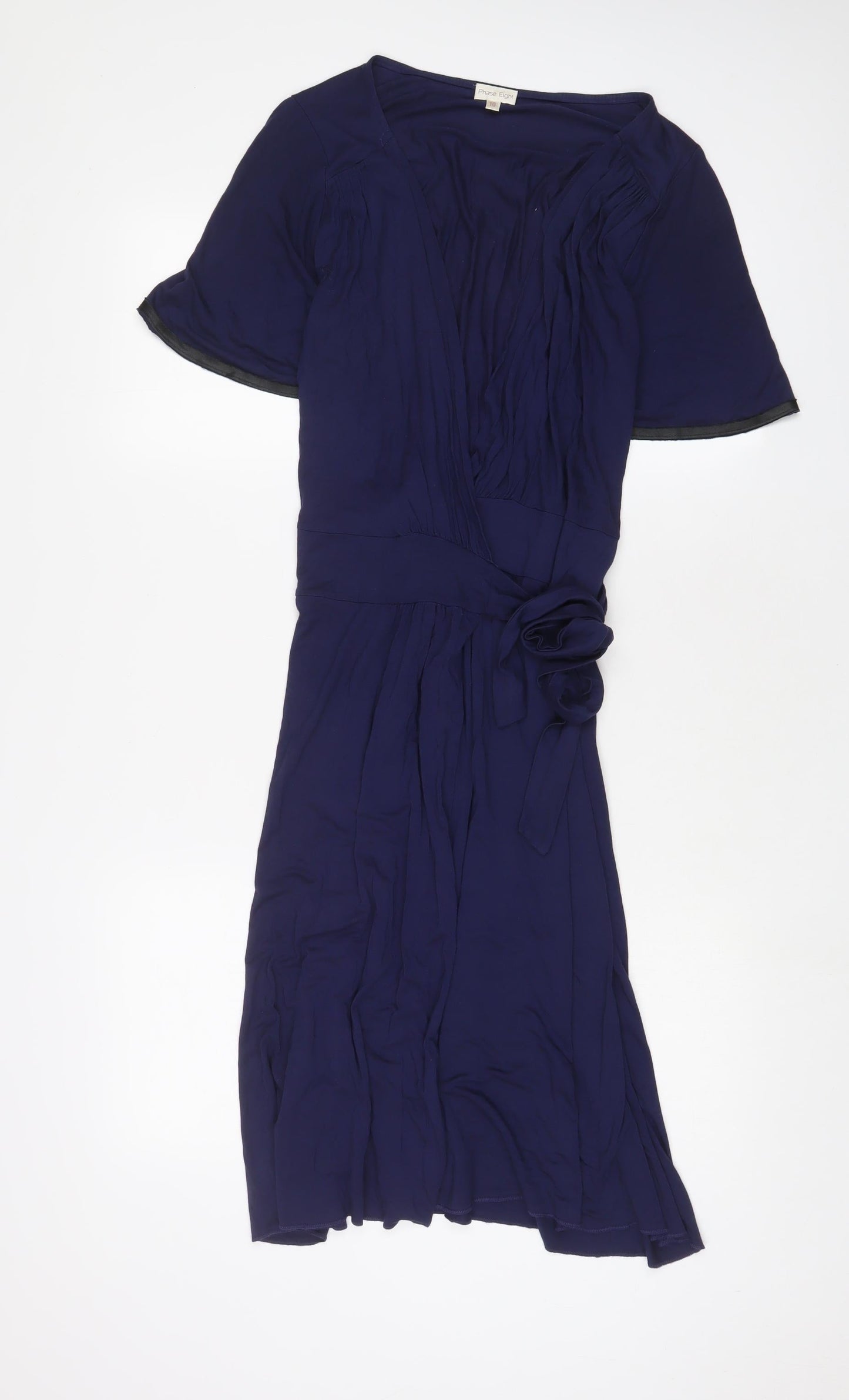 Phase Eight Womens Blue Viscose A-Line Size 10 V-Neck Pullover