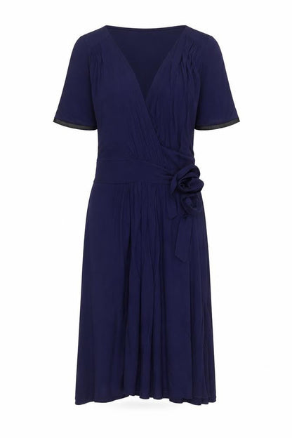 Phase Eight Womens Blue Viscose A-Line Size 10 V-Neck Pullover