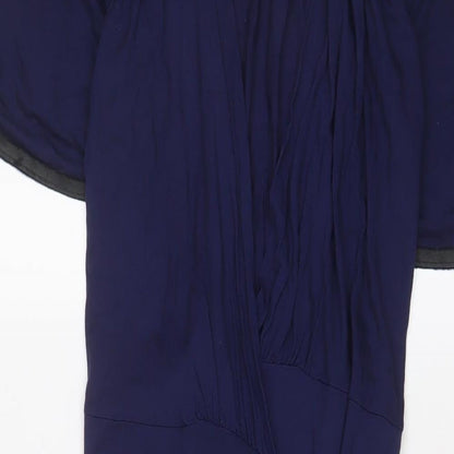 Phase Eight Womens Blue Viscose A-Line Size 10 V-Neck Pullover