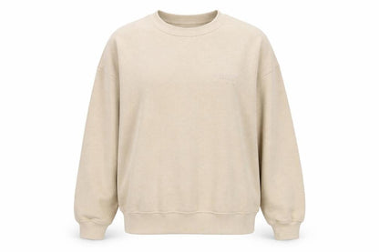 PRETTYLITTLETHING Womens Beige Cotton Pullover Sweatshirt Size 16 Pullover - Embroidered