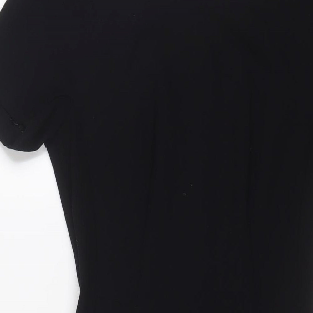 NEXT Womens Black Polyester Bodycon Size 6 Boat Neck Zip