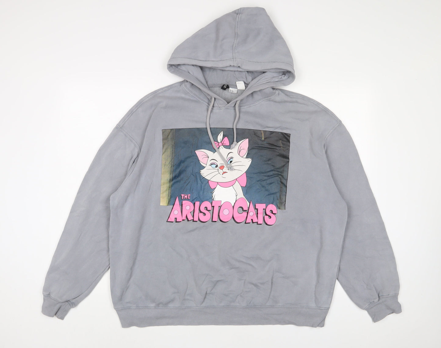 The Aristocats Womens Grey Cotton Pullover Hoodie Size XL Pullover
