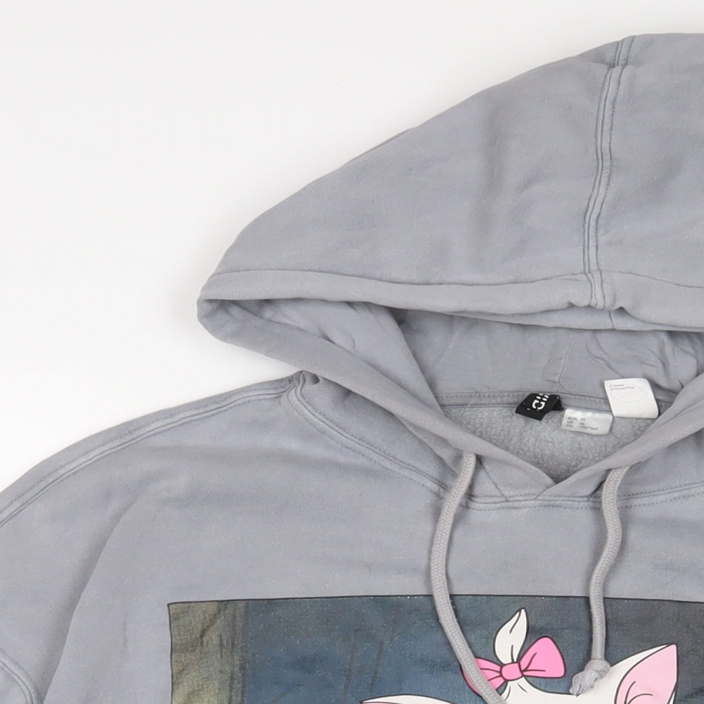 The Aristocats Womens Grey Cotton Pullover Hoodie Size XL Pullover