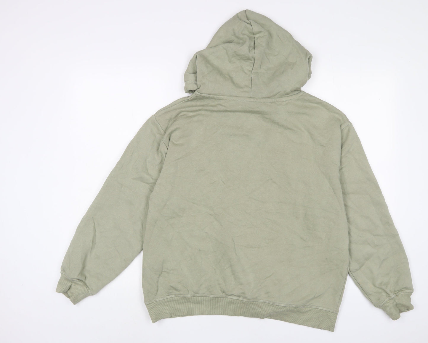 H&M Womens Green Cotton Pullover Hoodie Size S Pullover - Embroidered