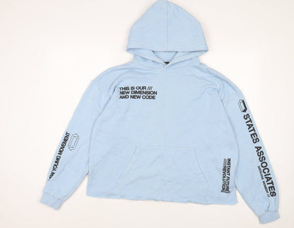 Womens UK Size M Pull&Bear Blue Pullover Hoodie