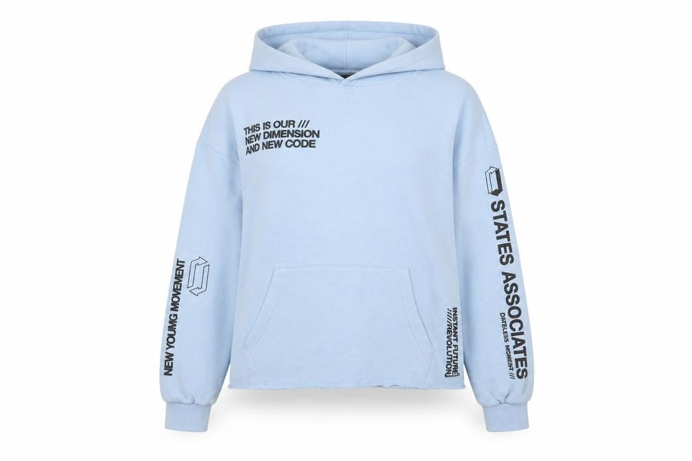Womens UK Size M Pull&Bear Blue Pullover Hoodie