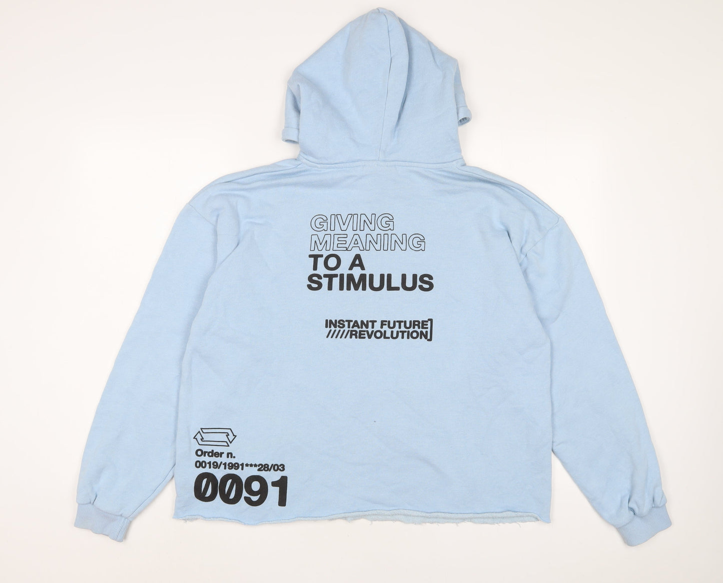 Womens UK Size M Pull&Bear Blue Pullover Hoodie