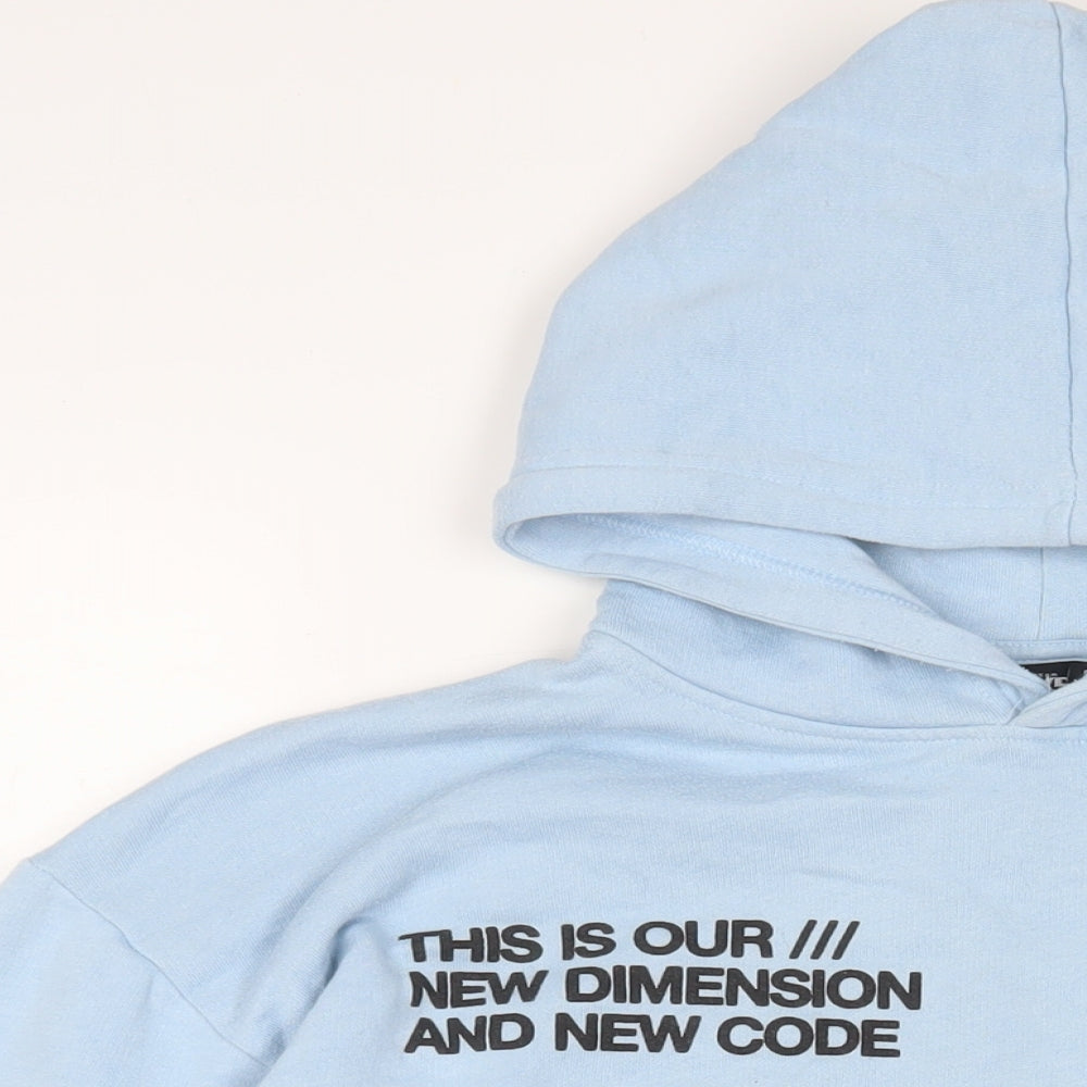 Womens UK Size M Pull&Bear Blue Pullover Hoodie