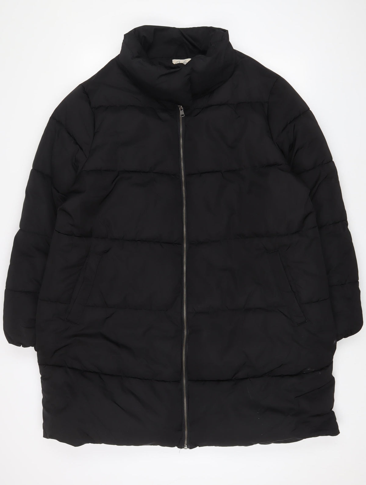 Onfire Womens Black Quilted Coat Size 20 Zip