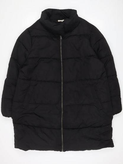 Onfire Womens Black Quilted Coat Size 20 Zip