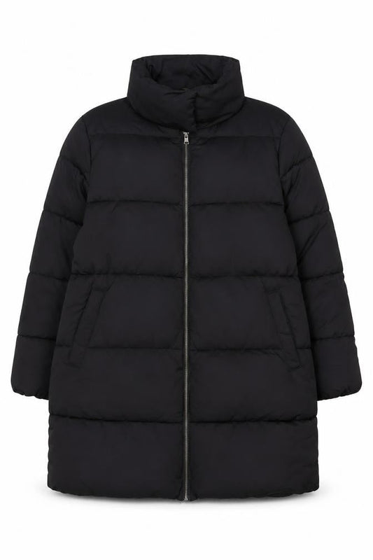 Onfire Womens Black Quilted Coat Size 20 Zip