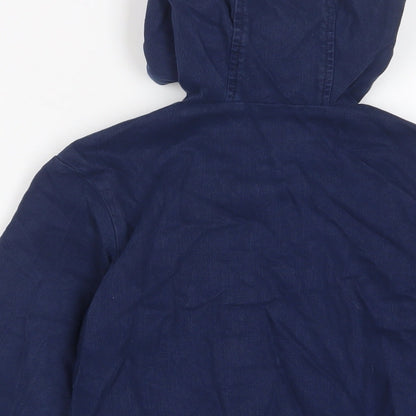 Marks and Spencer Boys Blue Cotton Full Zip Hoodie Size 5-6 Years Zip