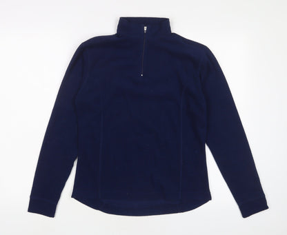 mountain river sea Womens Blue Polyester Pullover Sweatshirt Size 8 Zip