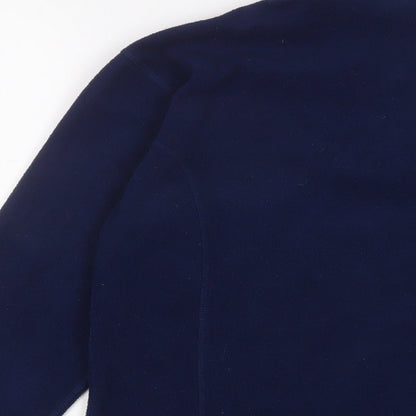 mountain river sea Womens Blue Polyester Pullover Sweatshirt Size 8 Zip