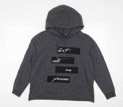 SPLASH Womens Grey Cotton Pullover Hoodie Size 12 Pullover